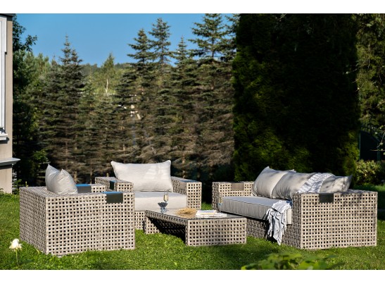 "Тито" лаунж-зона из искусственного ротанга, цвет серый в Каменске-Уральском