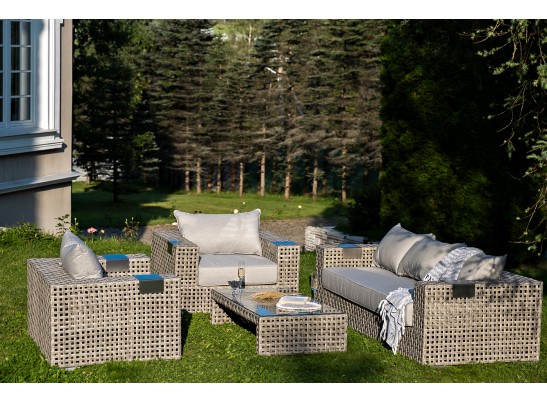 "Тито" лаунж-зона из искусственного ротанга, цвет серый в Каменске-Уральском