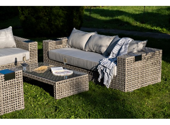 "Тито" лаунж-зона из искусственного ротанга, цвет серый в Каменске-Уральском