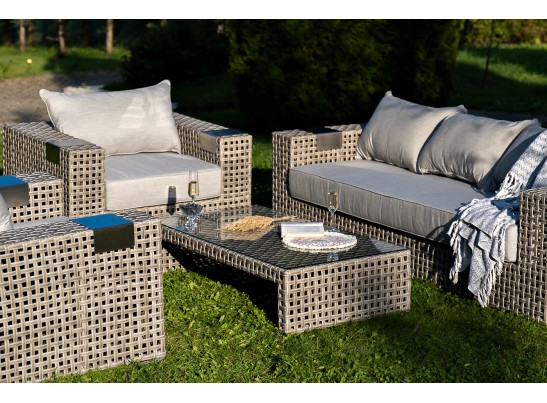 "Тито" лаунж-зона из искусственного ротанга, цвет серый в Каменске-Уральском