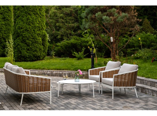 "Тоскана" лаунж-зона из искусственного ротанга, цвет соломенный в Каменске-Уральском