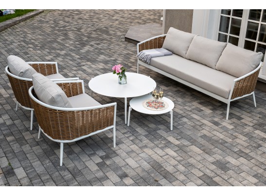 "Тоскана" лаунж-зона из искусственного ротанга, цвет соломенный в Каменске-Уральском