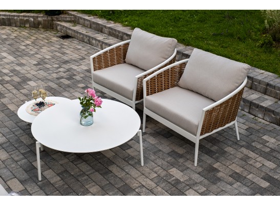 "Тоскана" лаунж-зона из искусственного ротанга, цвет соломенный в Каменске-Уральском