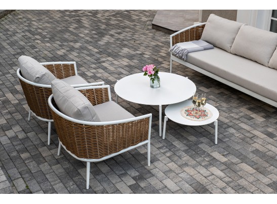 "Тоскана" лаунж-зона из искусственного ротанга, цвет соломенный в Каменске-Уральском