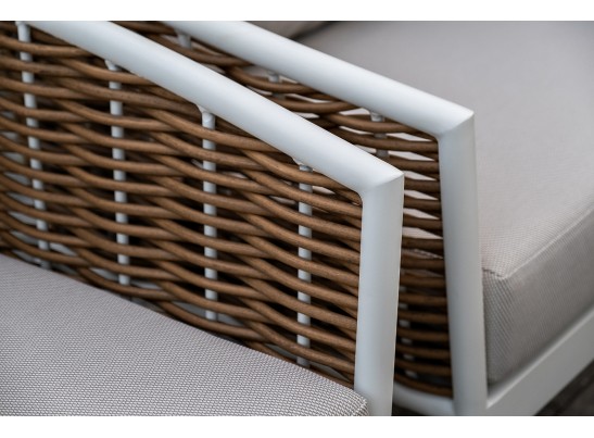 "Тоскана" лаунж-зона из искусственного ротанга, цвет соломенный в Каменске-Уральском