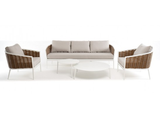 "Тоскана" лаунж-зона из искусственного ротанга, цвет соломенный в Каменске-Уральском