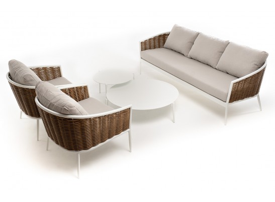 "Тоскана" лаунж-зона из искусственного ротанга, цвет соломенный в Каменске-Уральском