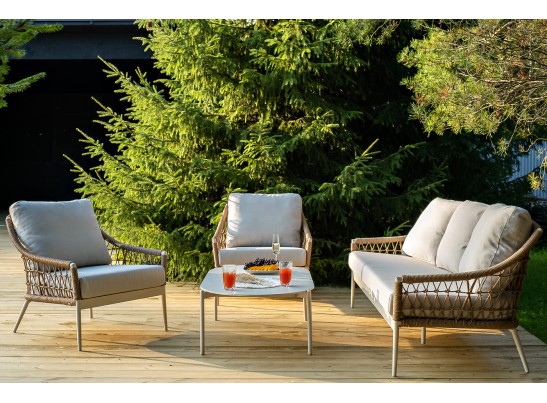 "Венеция" лаунж-зона из искусственного ротанга, цвет соломенный в Каменске-Уральском