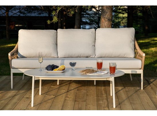 "Венеция" лаунж-зона из искусственного ротанга, цвет соломенный в Каменске-Уральском