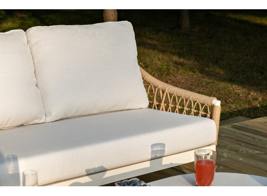 "Венеция" лаунж-зона из искусственного ротанга, цвет соломенный в Каменске-Уральском