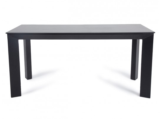 "Венето" обеденный стол из HPL 160х80см, цвет "серый гранит", каркас черный в Каменске-Уральском