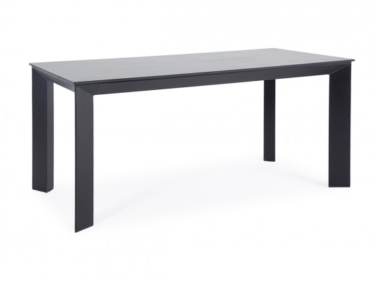 "Венето" обеденный стол из HPL 160х80см, цвет "серый гранит", каркас черный в Каменске-Уральском