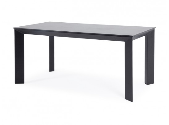 "Венето" обеденный стол из HPL 180х90см, цвет "серый гранит", каркас черный в Каменске-Уральском