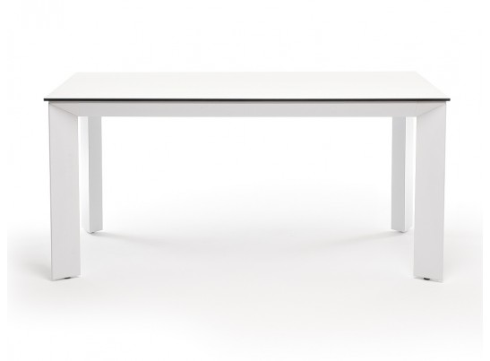 "Венето" обеденный стол из HPL 160х80см, цвет молочный, каркас белый в Каменске-Уральском
