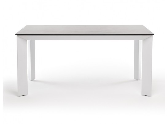 "Венето" обеденный стол из HPL 160х80см, цвет "серый гранит", каркас белый в Каменске-Уральском