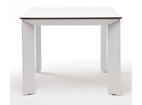 "Венето" обеденный стол из HPL 90х90см, цвет молочный, каркас белый в Каменске-Уральском