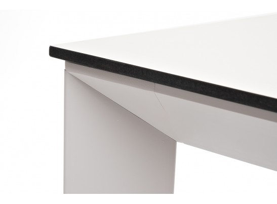 "Венето" обеденный стол из HPL 90х90см, цвет молочный, каркас белый в Каменске-Уральском