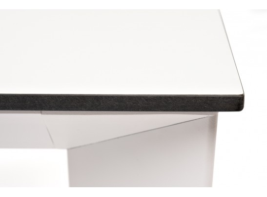 "Венето" обеденный стол из HPL 90х90см, цвет молочный, каркас белый в Каменске-Уральском