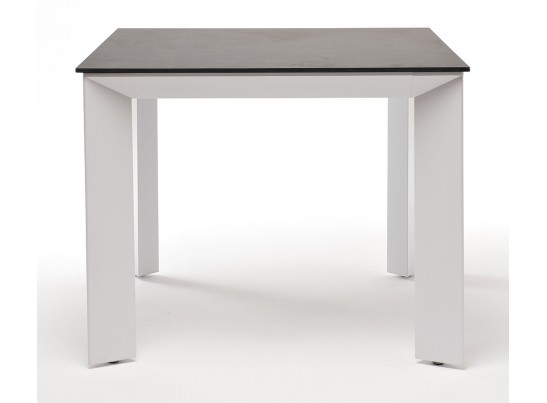 "Венето" обеденный стол из HPL 90х90см, цвет "серый гранит", каркас белый в Каменске-Уральском