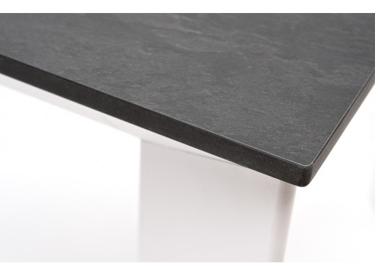 "Венето" обеденный стол из HPL 90х90см, цвет "серый гранит", каркас белый в Каменске-Уральском