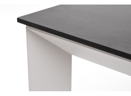 "Венето" обеденный стол из HPL 90х90см, цвет "серый гранит", каркас белый в Каменске-Уральском