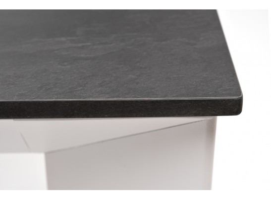 "Венето" обеденный стол из HPL 90х90см, цвет "серый гранит", каркас белый в Каменске-Уральском