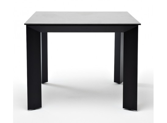 "Венето" обеденный стол из HPL 90х90см, цвет "серый гранит", каркас черный в Каменске-Уральском
