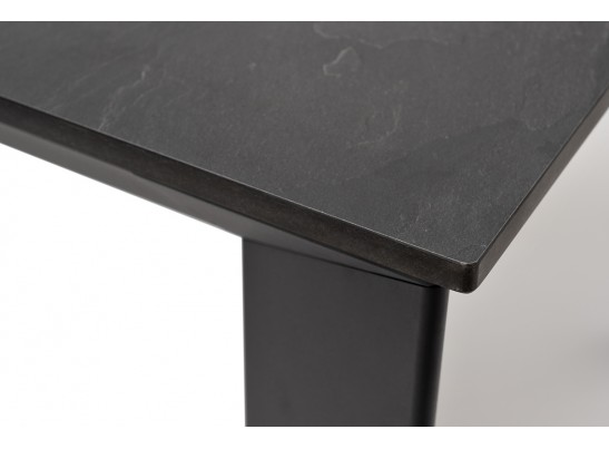 "Венето" обеденный стол из HPL 90х90см, цвет "серый гранит", каркас черный в Каменске-Уральском