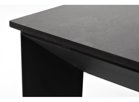 "Венето" обеденный стол из HPL 90х90см, цвет "серый гранит", каркас черный в Каменске-Уральском