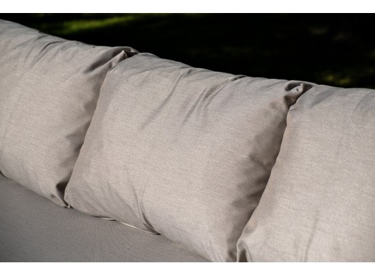 "Верона" лаунж-зона 5-местная плетеная из роупа (веревки), каркас алюминиевый белый, роуп бежевый в Каменске-Уральском