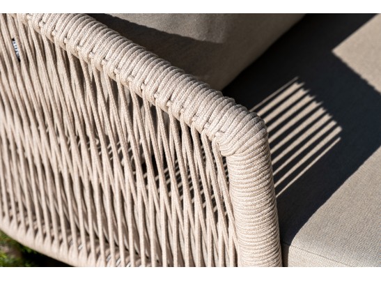 "Верона" лаунж-зона 5-местная плетеная из роупа (веревки), каркас алюминиевый белый, роуп бежевый в Каменске-Уральском