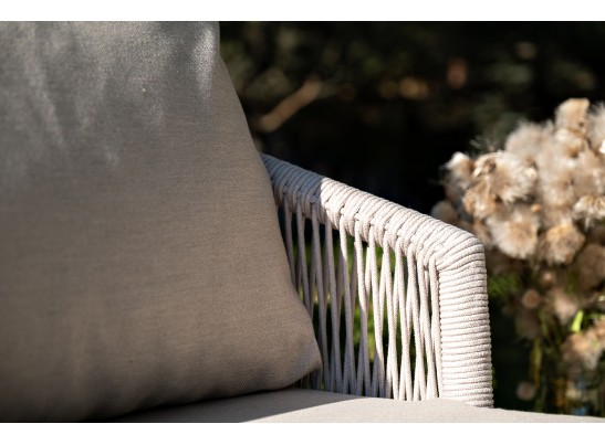 "Верона" лаунж-зона 5-местная плетеная из роупа (веревки), каркас алюминиевый белый, роуп бежевый в Каменске-Уральском