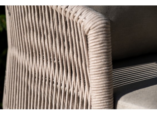 "Верона" лаунж-зона 5-местная плетеная из роупа (веревки), каркас алюминиевый белый, роуп бежевый в Каменске-Уральском