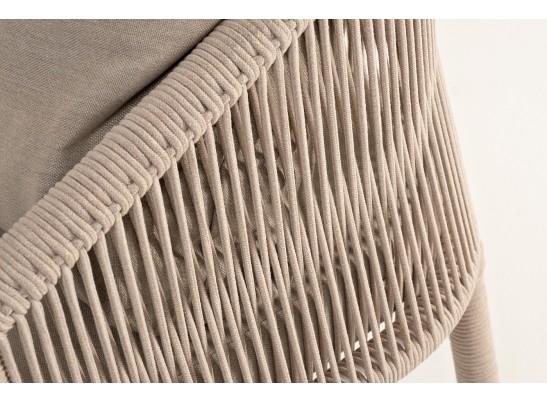 "Верона" лаунж-зона 5-местная плетеная из роупа (веревки), каркас алюминиевый белый, роуп бежевый в Каменске-Уральском