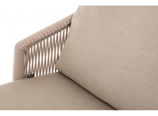 "Верона" лаунж-зона 5-местная плетеная из роупа (веревки), каркас алюминиевый белый, роуп бежевый в Каменске-Уральском