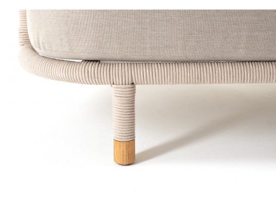 "Верона" лаунж-зона 5-местная плетеная из роупа (веревки), каркас алюминиевый белый, роуп бежевый в Каменске-Уральском