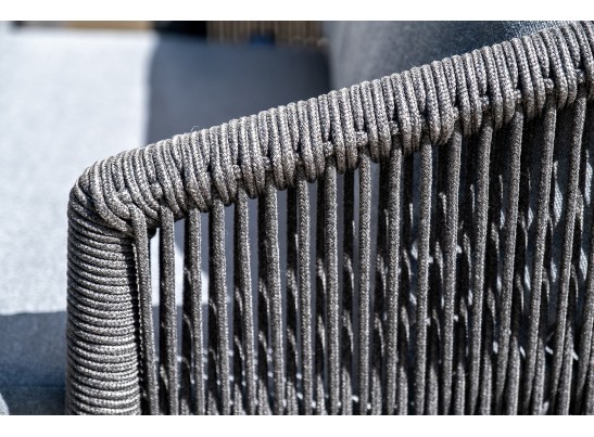 "Верона" лаунж-зона 5-местная плетеная из роупа (веревки), каркас алюминиевый темно-серый, роуп темно-серый в Каменске-Уральском