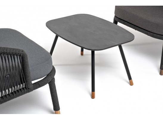 "Верона" лаунж-зона 5-местная плетеная из роупа (веревки), каркас алюминиевый темно-серый, роуп темно-серый в Каменске-Уральском