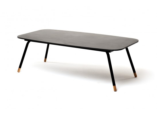 "Верона" журнальный стол из HPL 120х65, H40, каркас черный муар, цвет столешницы "серый гранит" в Каменске-Уральском