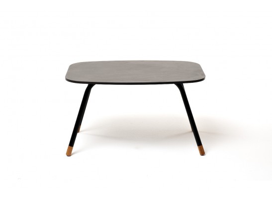 "Верона" журнальный столик из HPL 70х50, H40, каркас черный муар, цвет столешницы "серый гранит" в Каменске-Уральском