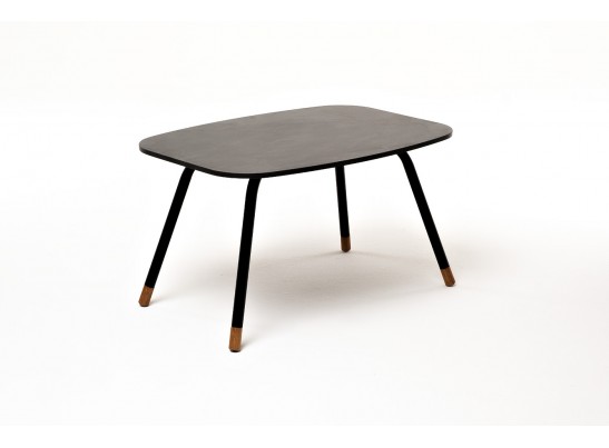 "Верона" журнальный столик из HPL 70х50, H40, каркас черный муар, цвет столешницы "серый гранит" в Каменске-Уральском