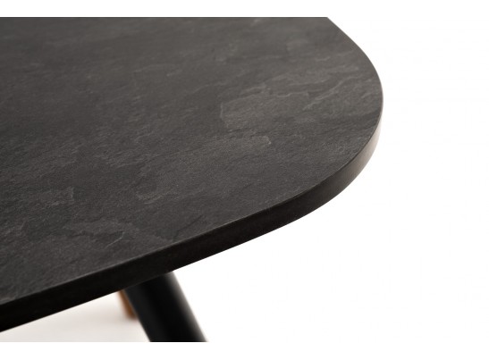 "Верона" журнальный столик из HPL 70х50, H40, каркас черный муар, цвет столешницы "серый гранит" в Каменске-Уральском