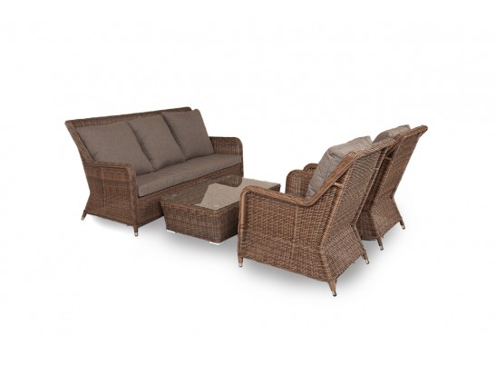 "Гляссе" лаунж-зона из искусственного ротанга, цвет коричневый в Каменске-Уральском