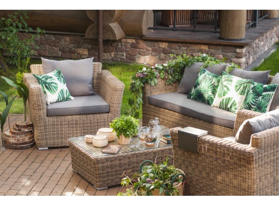 "Капучино" лаунж-зона из искусственного ротанга, цвет соломенный в Каменске-Уральском