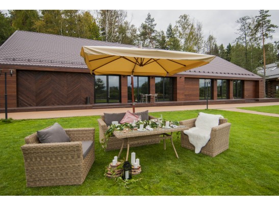 "Аффогато" обеденная группа из искусственного ротанга, цвет соломенный в Каменске-Уральском