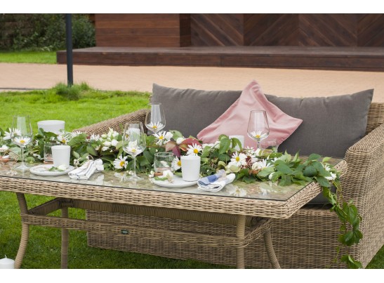 "Аффогато" обеденная группа из искусственного ротанга, цвет соломенный в Каменске-Уральском