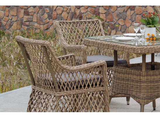 "Айриш" обеденная группа плетеная на 4 персоны, цвет соломенный в Каменске-Уральском