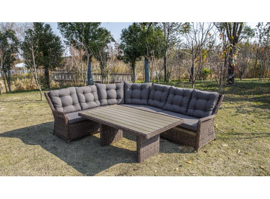 "Бергамо" плетеный обеденный стол, цвет коричневый в Каменске-Уральском