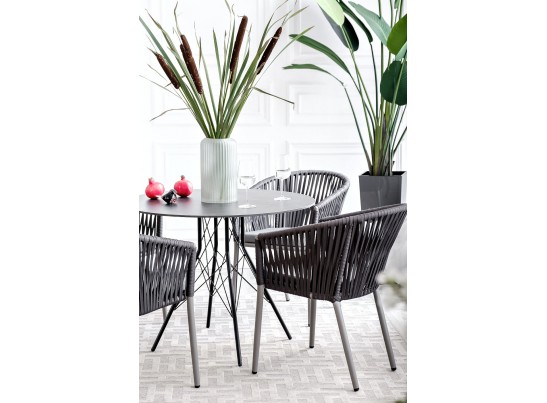 "Конте" интерьерный стол из HPL круглый Ø90см, цвет "серый гранит" в Каменске-Уральском