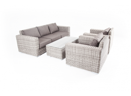 "Боно" лаунж-зона из искусственного ротанга, цвет серый в Каменске-Уральском